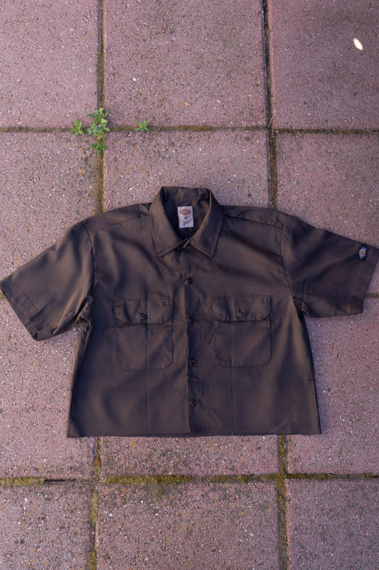Cropped Brown Soft Gradient Workshirt